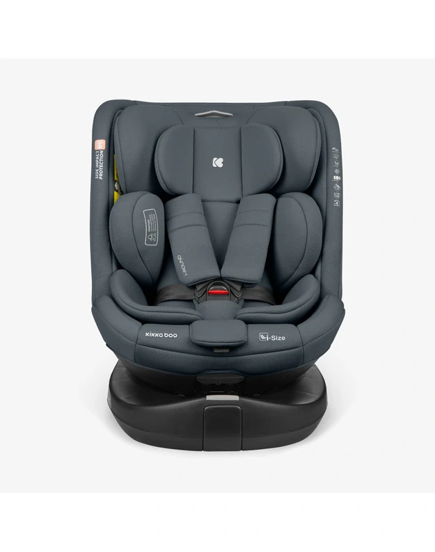 Automobilinė kėdutė KikkaBoo i-Round i-size 40-150cm Dark Grey