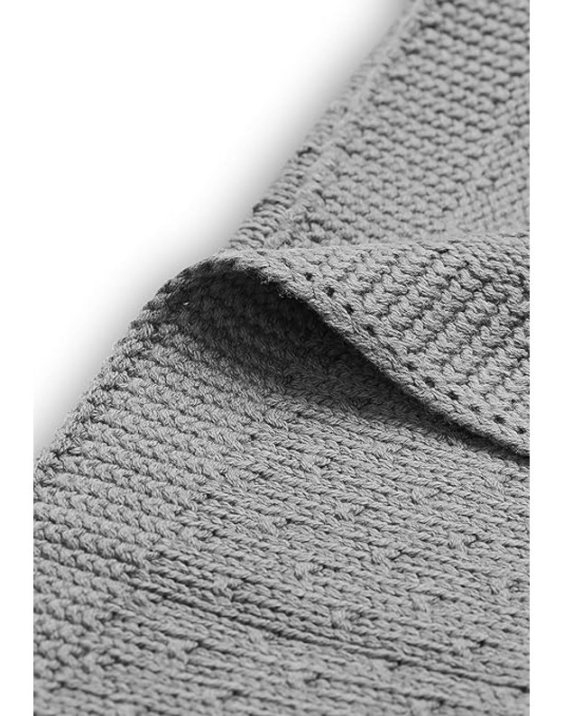 Jollein Bliss Knit Baby Blanket Storm Grey 100x150 cm 