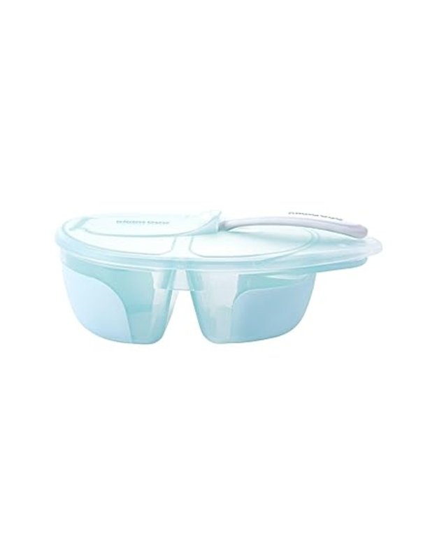 KikkaBoo “Tasty” Food Box with Two Compartments & Utensil – Blue