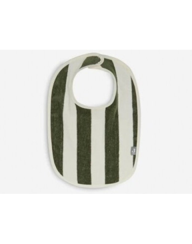 Jollein bib Bib stripe Terry Leaf Green GOTTS 2pcs