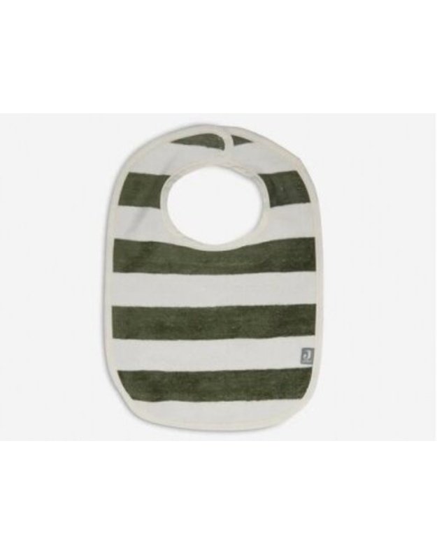 Jollein bib Bib stripe Terry Leaf Green GOTTS 2pcs