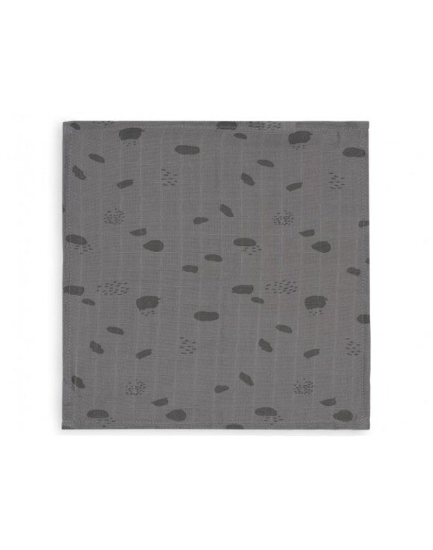 Jollein muslino audinio vystyklų rinkinys 115x115cm Spot Storm Grey 2vnt