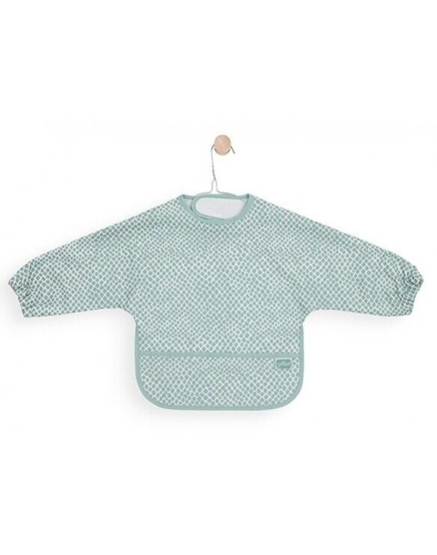 Jollein bib with sleeves, waterproof Snake Soft Green