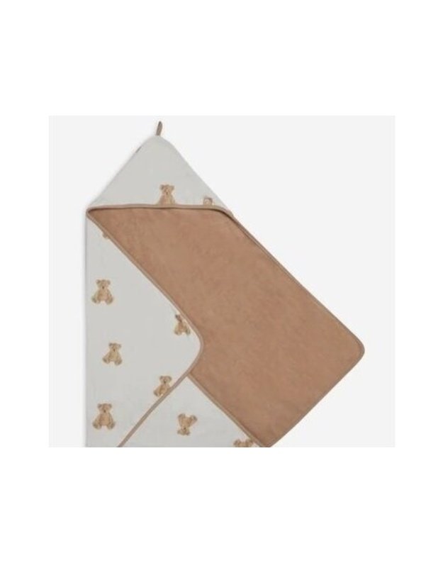 Jollein Terry Hooded Towel Teddy Bear GOTS 75x75 cm – soft & organic baby towel