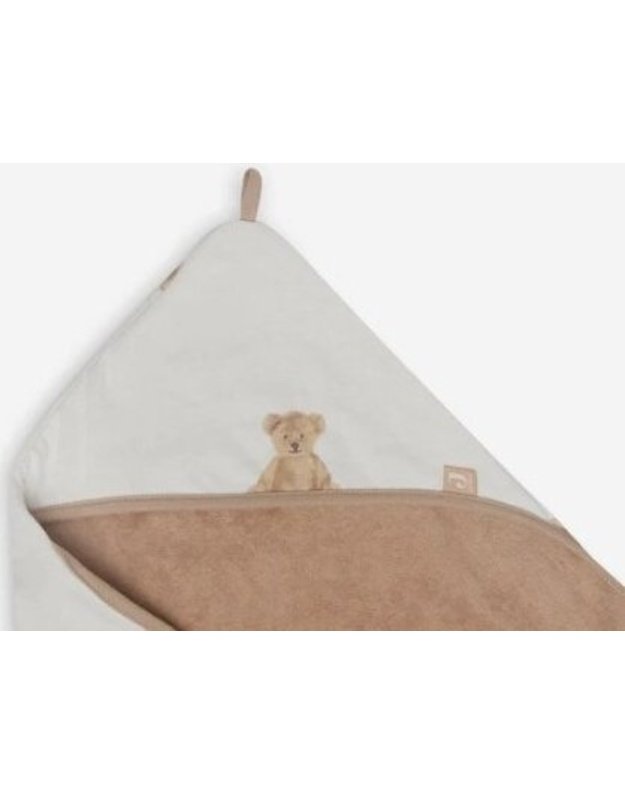 Jollein Terry Hooded Towel Teddy Bear GOTS 75x75 cm – soft & organic baby towel