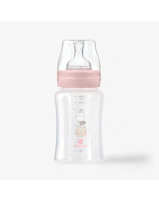 Hippo Dreams PP feeding bottle 240 ml Pink