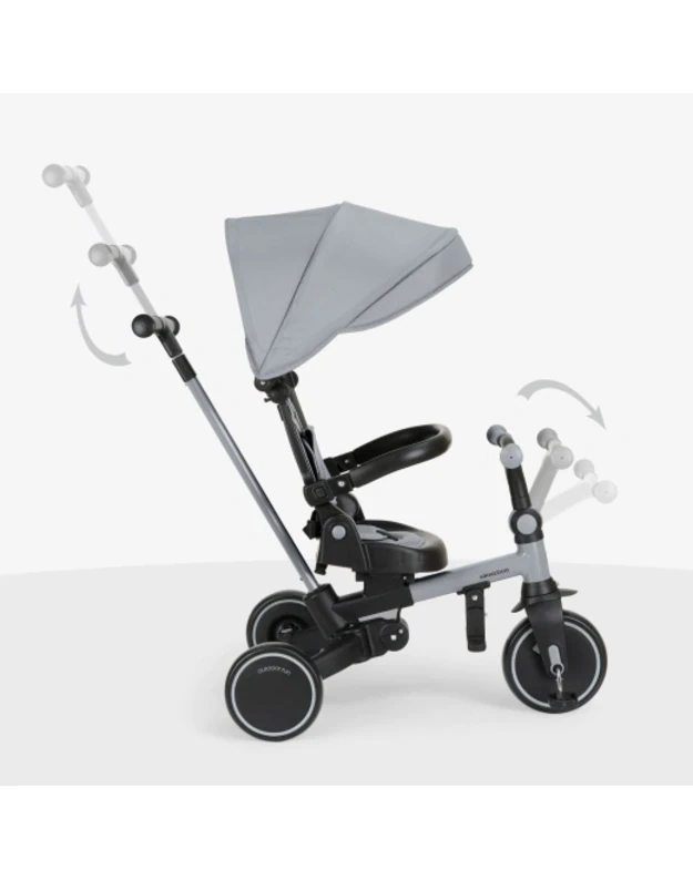 Triratukas 8 in 1 KikkaBoo Aluma Grey &ndash; daugiafunkcis triratukas vaikams