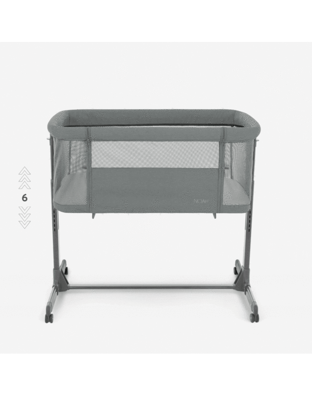 Baby Crib - Kikkaboo Noah Light Grey