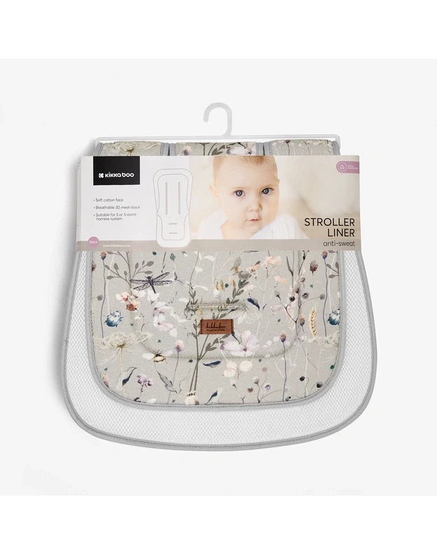 KikkaBoo Stroller Cover - Dreamy Fields Grey