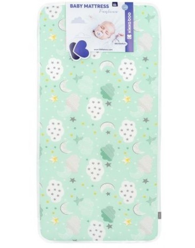 KikkaBoo čiužinys Fantasia Clouds Mint 60x120x9 cm