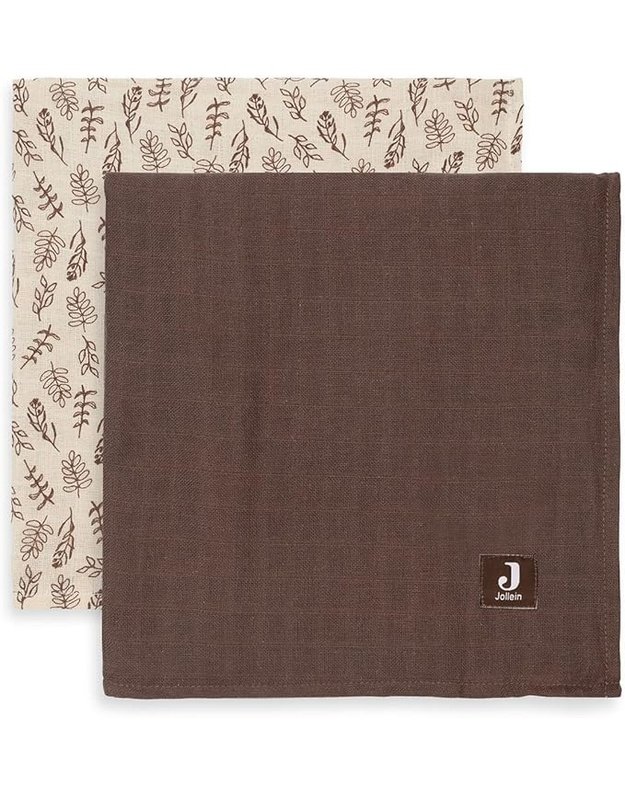 Jollein burnetės Hydrofiel Meadow Chestnut Brown 2 vnt. (115x115 cm)
