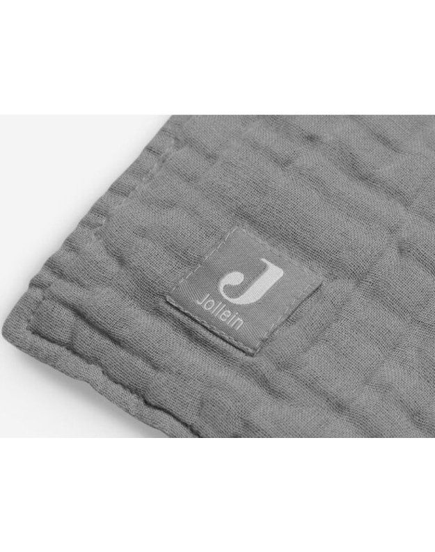 Jollein muslino pledas Wrinkled 120x120 cm Storm Grey