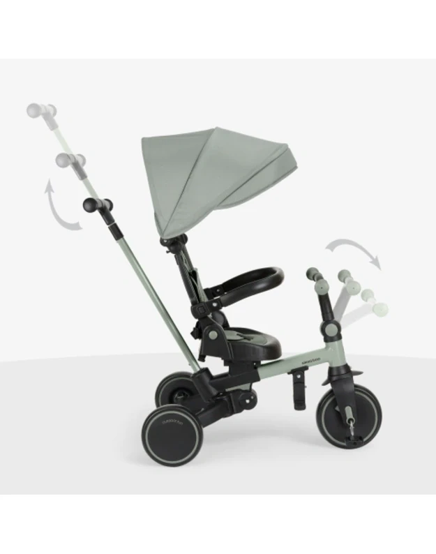 Triratukas 8in1 KikkaBoo Aluma Army Green &ndash; daugiafunkcis vaiki&scaron;kas triratis