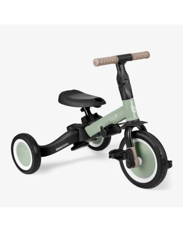 KikkaBoo Flip 5in1 triratukas Green&ndash; daugiafunkcis augantis su vaiku