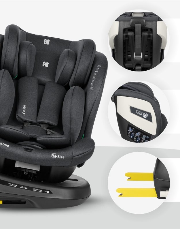 Automobilinė kėdutė  Kikka Boo i-Cruise Dark Grey &ndash; i-Size (40-150 cm)