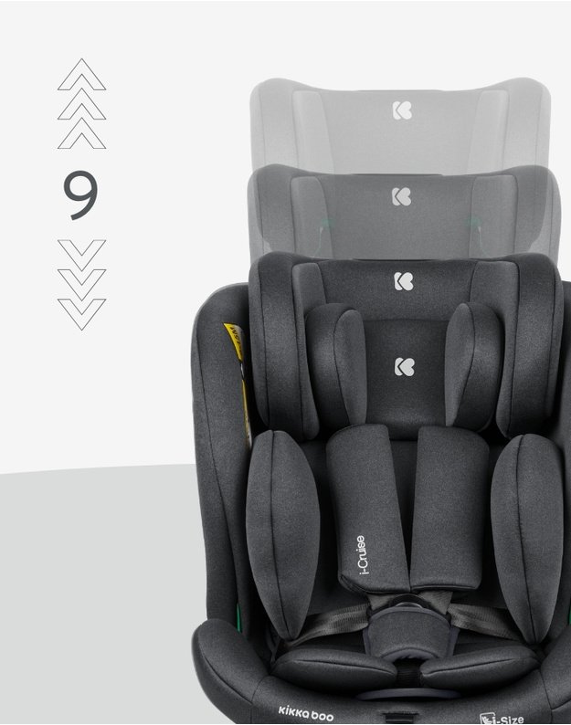 Automobilinė kėdutė  Kikka Boo i-Cruise Dark Grey &ndash; i-Size (40-150 cm)