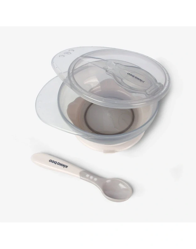Silicone bowl with spoon – Beige