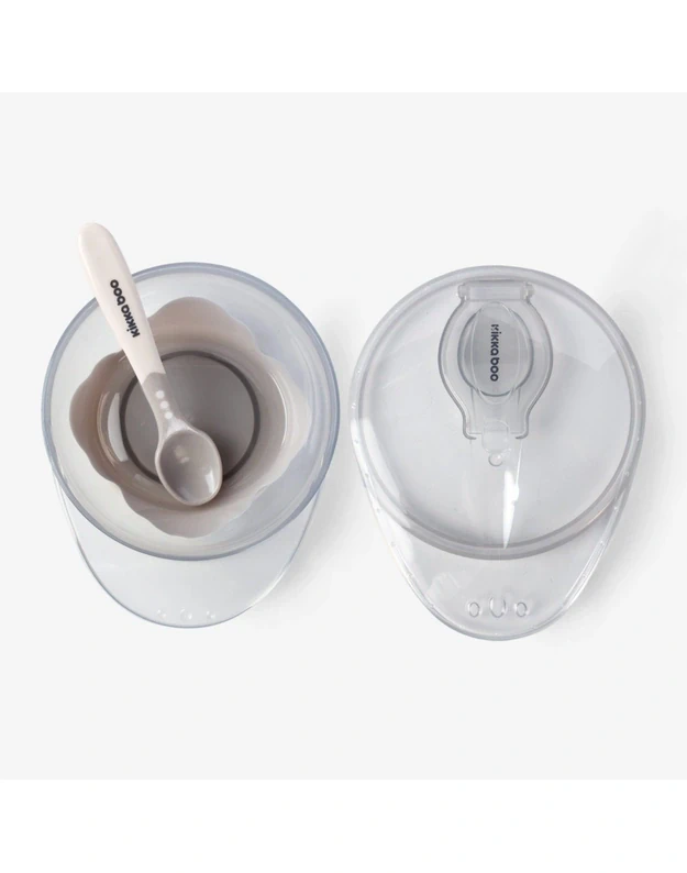 Silicone bowl with spoon – Beige