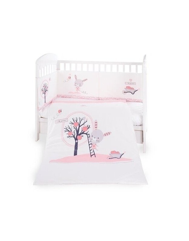 Kikkaboo patalynės komplektas 70/140 Pink Bunny