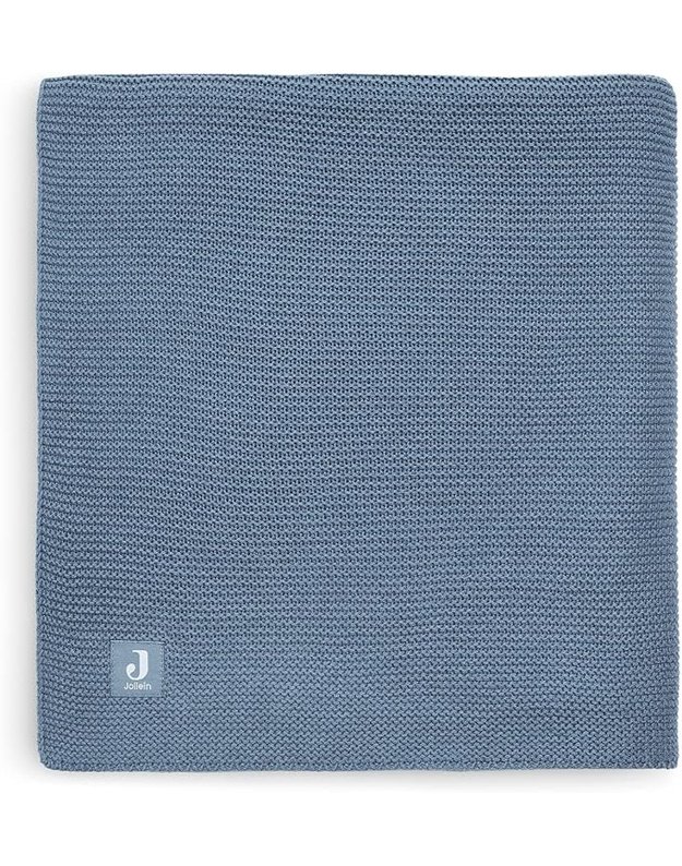 Jollein antklodė Basic Knit Jeans Blue 100x150 cm