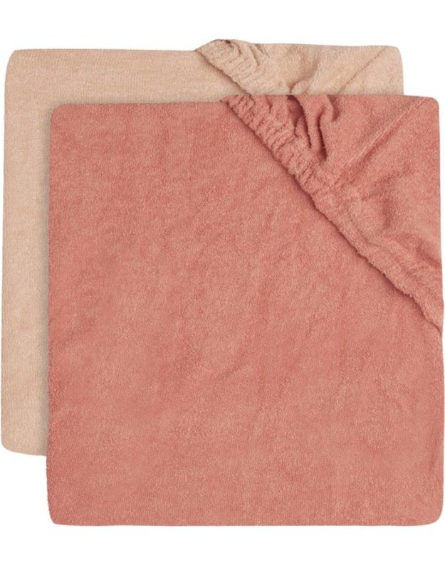Jollein Terry Changing Mat Covers 50x70 cm Pink Pâle / Rosewood – Set of 2