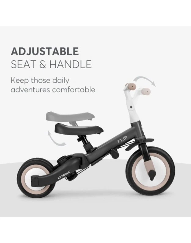 KikkaBoo Flip 5in1 Tricycle Black – multifunctional grow-with-me bike