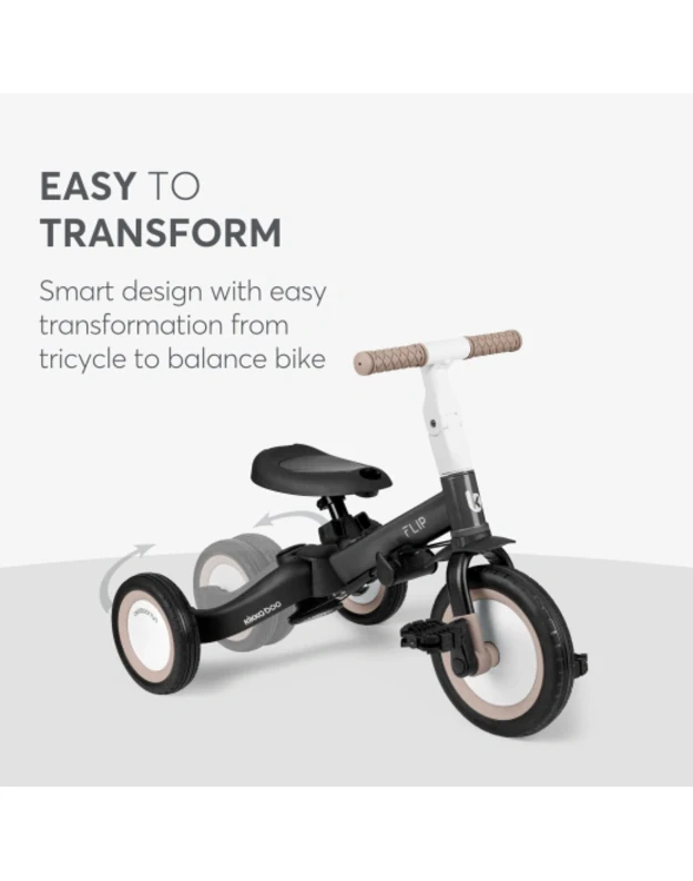 KikkaBoo Flip 5in1 Tricycle Black – multifunctional grow-with-me bike
