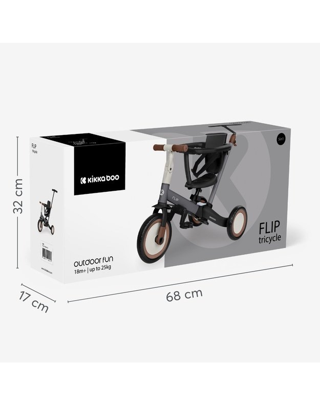 KikkaBoo Flip 5in1 Tricycle Black – multifunctional grow-with-me bike