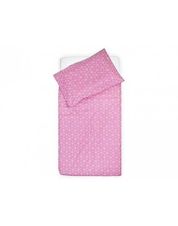 Jollein antklodės ir pagalvės užvalkalų komplektas Graphic Mauve 100x140 cm.