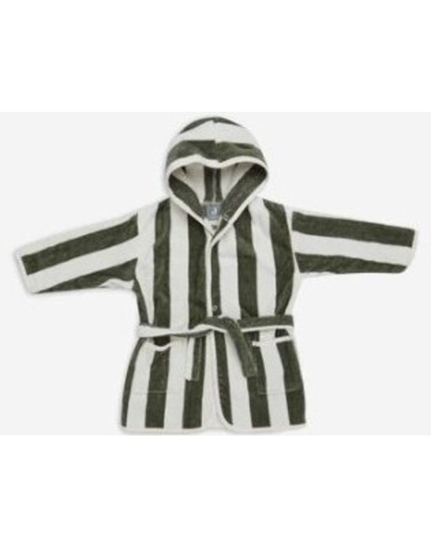 Jollein terry bathrobe 3-4 years Stripe Terry Leaf Green GOTS