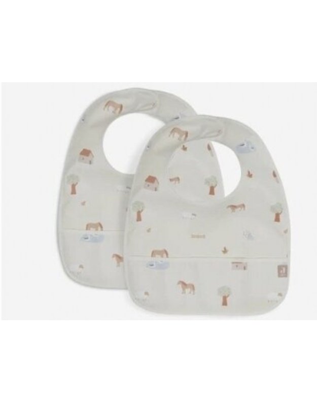 Jollein waterproof bib with pocket Farm 2pcs