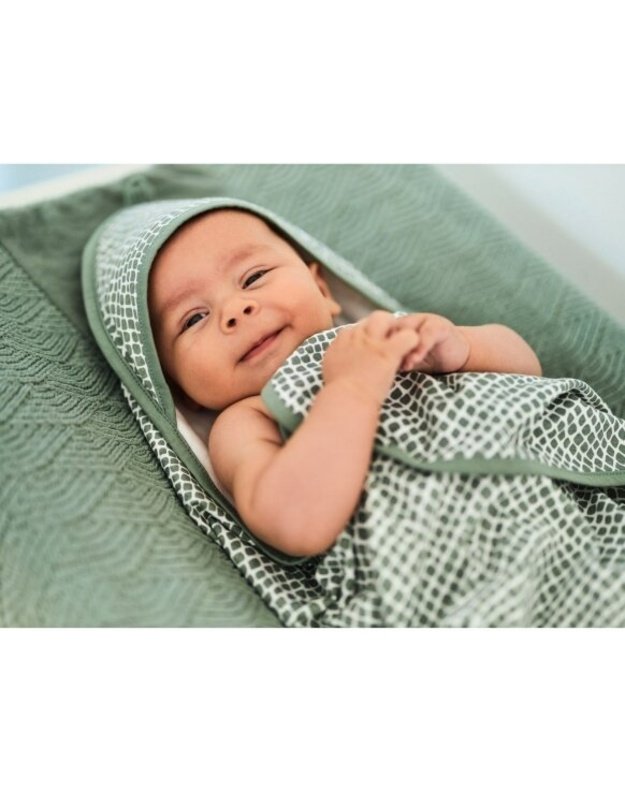 Jollein Hooded Towel Snake Ash Green 75x75 cm 