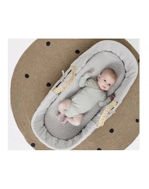 The Little Green Sheep MOSES quilted cradle DOVE