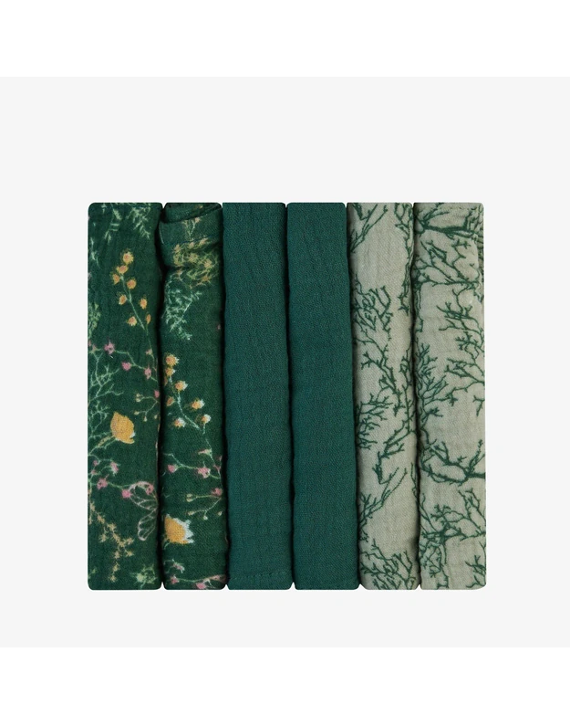 Muslin cloth set Secret Garden Green (30x30 cm)