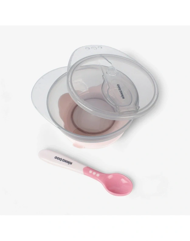 Silicone Suction Cup Bowl with Spoon – Pink