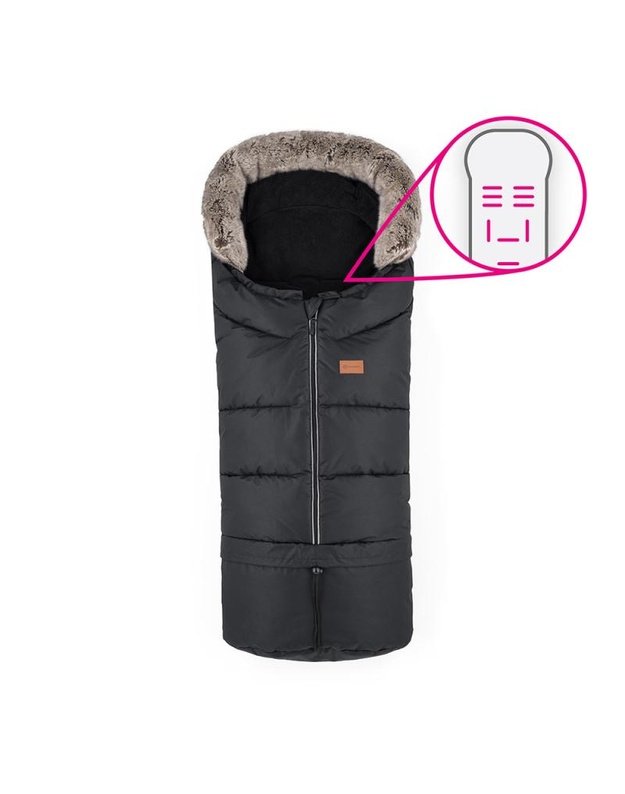 PETITE&MARS Arctic Horizontal 4in1 Footmuff Forever Black 