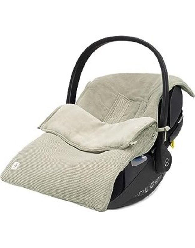 Jollein Basic Knit Olive Green baby car seat footmuff