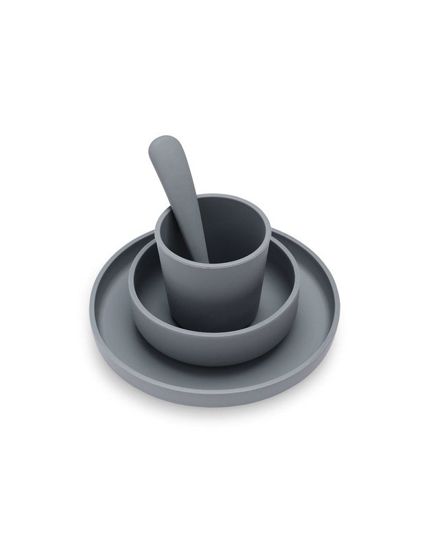 Jollein Silicone Kids Tableware Set Storm Grey