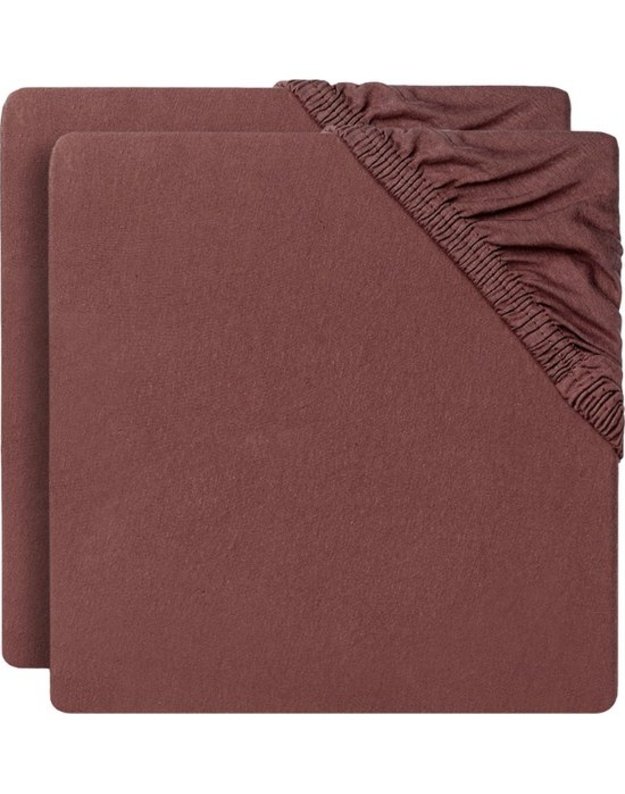 Jollein Jollein Jersey Chestnut paklodės kūdikio lovytei 60x120 cm 2 vnt.
