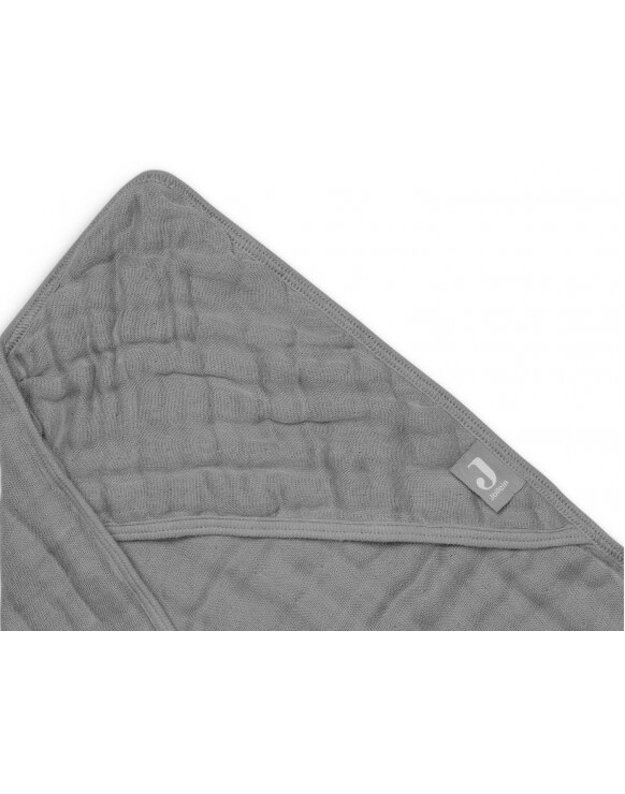 Jollein cotton towel with hood 75x75 cm Storm Grey