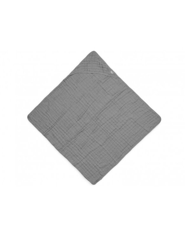 Jollein cotton towel with hood 75x75 cm Storm Grey