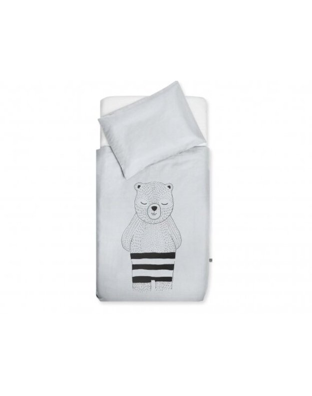 Jollein duvet and pillowcase set 140x200cm Wild animals grey
