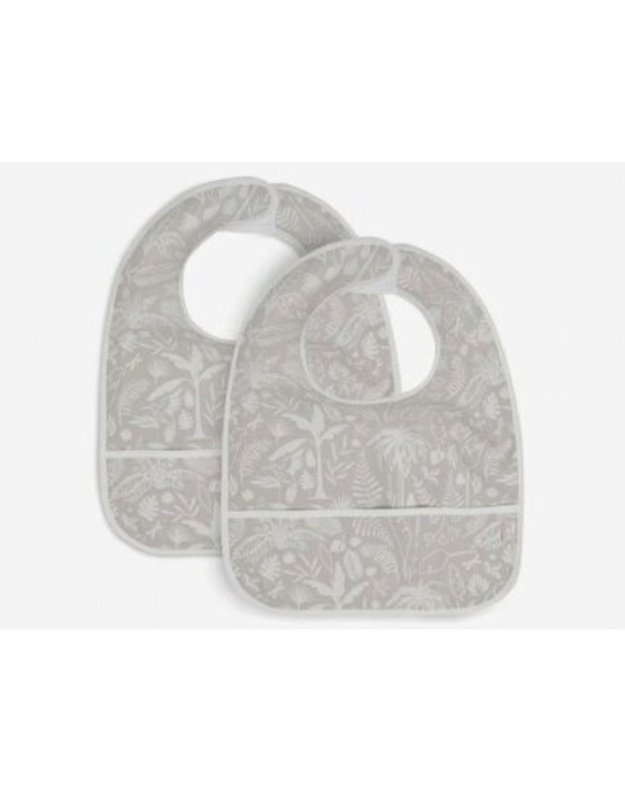 Jollein waterproof bib Bib with pocket Botanical Nougat 2pcs