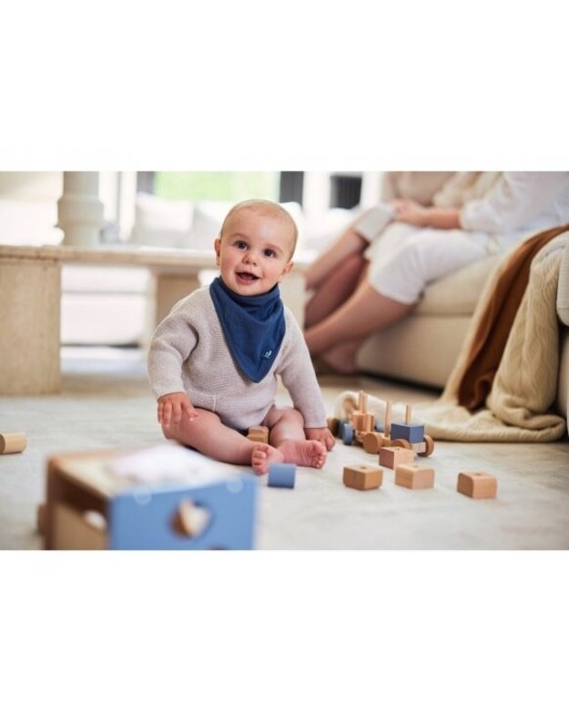 Jollein Bib Bandana Basic Stripe Jeans Blue 2 pcs.