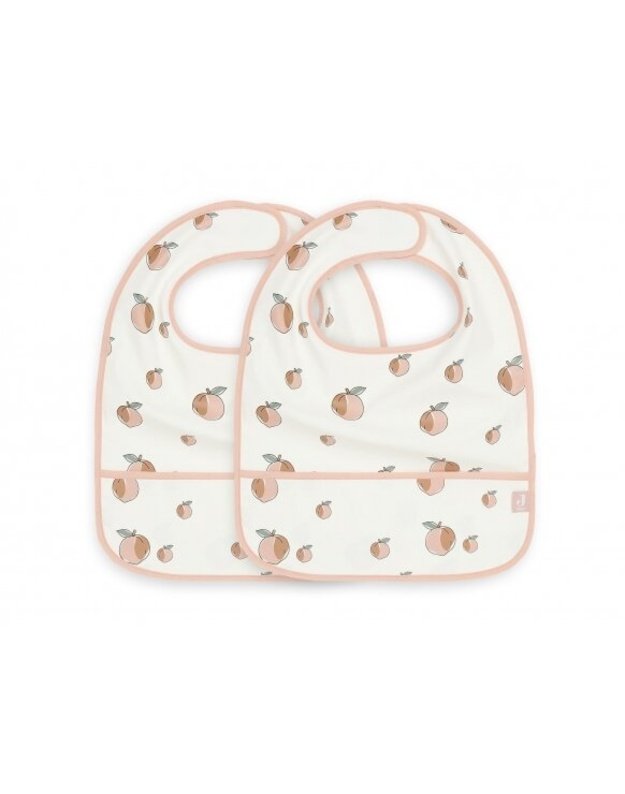Jollein waterproof bib Bib with pocket Peach 2pcs.