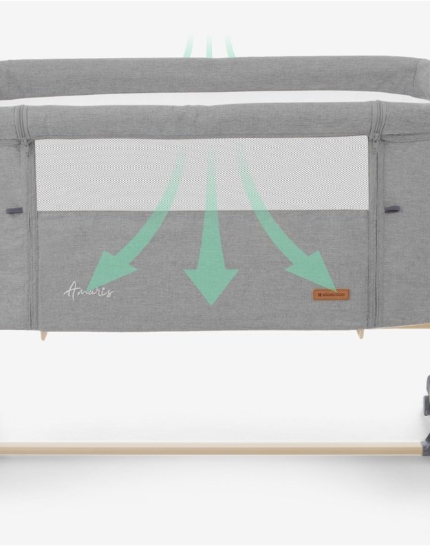 Kūdikių lovytė KikkaBoo Amaris Dark Grey