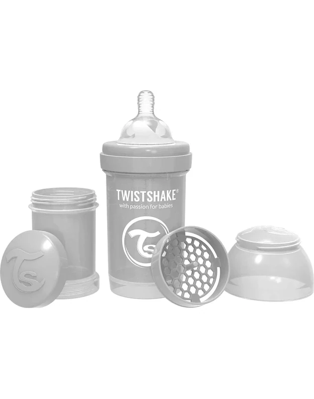 Twistshake Anti-Colic Baby Bottle 180ml Pastel Grey 78254 