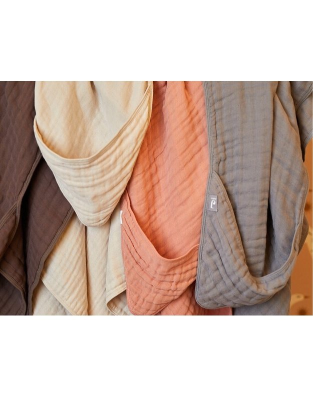Jollein cotton towel with hood 75x75 cm Nougat
