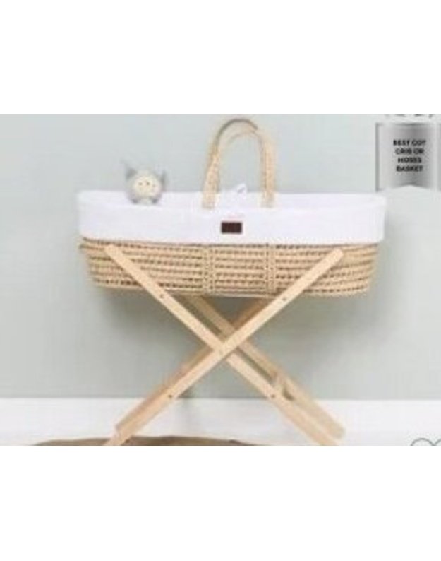 The Little Green Sheep MOSES wicker cradle WHITE