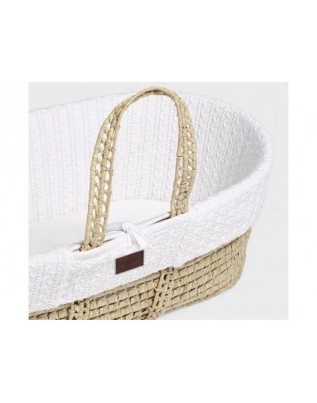 The Little Green Sheep MOSES wicker cradle WHITE